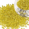Yellow 11/0 Grade A Round Transparent Glass Seed Beads X-SEED-Q007-F35-1