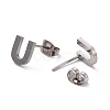 304 Stainless Steel Greek Alphabet Stud Earrings STAS-D007-07P-23-2