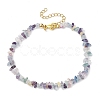 Natural Fluorite Anklets AJEW-AN00592-02-1