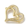 Rack Plating Brass Micro Pave Clear Cubic Zirconia Double Heart Links Connector Charms KK-K373-11B-G-2