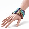 7Pcs 7 Style Natural & Synthetic Mixed Gemstone Stretch Bracelets Set with Alloy Buddha Head Beaded BJEW-JB08783-3