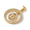 Brass Micro Pave Clear Cubic Zirconia Pendants KK-R162-085G-2