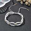 Woven Glass Flower Adjustable Braided Bead Bracelets for Women BJEW-MZ00100-03-2