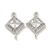 Brass Pave Clear Cubic Zirconia Connector Charms KK-P275-41P-1