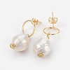 Baroque Pearl Keshi Pearl Dangle Earrings EJEW-JE02835-2