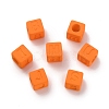 Rubberized Style Opaque Acrylic Beads OACR-K007-013A-3