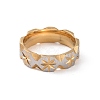 Two Tone 201 Stainless Steel Hexagon with Star Finger Ring for Women RJEW-I089-37GP-2