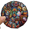 50Pcs Glass Painting Theme PVC Self Adhesive Stickers STIC-G001-03-1