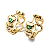 Colorful Cubic Zirconia Hollow Heart Hoop Earring EJEW-P229-04G-1