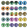 CHGCRAFT 30Pcs 15 Colors Luminous Self Adhesive Glass Eyes Cabochons DIY-CA0006-27B-1