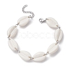 Acrylic Shell Bead Link Anklets AJEW-AN00537-1