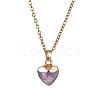 Heart Natural Mixed Gemstone Pendant Necklace NJEW-JN04486-4