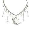 Star & Crescent Moon Alloy Pendant Necklaces NJEW-TA00119-1