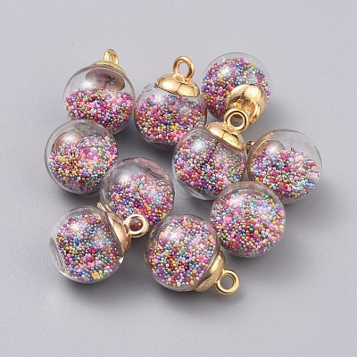 Transparent Glass Globe Pendants GLAA-TAC0002-K19-1