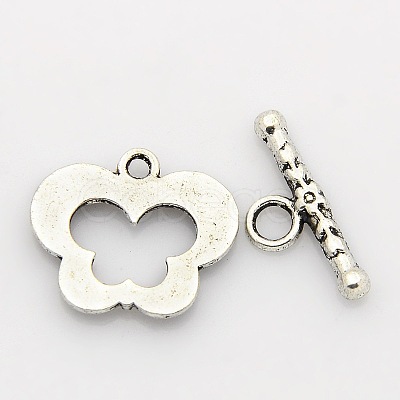 Tibetan Style Alloy Butterfly Toggle Clasps PALLOY-J471-28AS-1