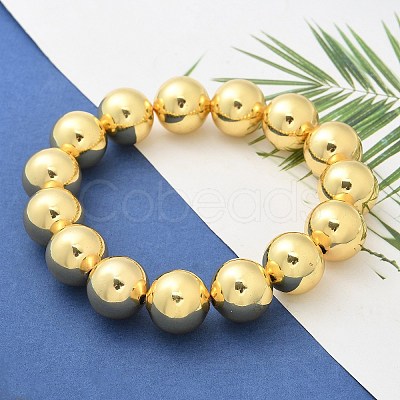 Brass Beaded Sretch Bracelets for Women BJEW-G736-13G-1