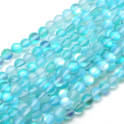 Synthetic Moonstone Beads Strands X-G-F142-10mm-03-1