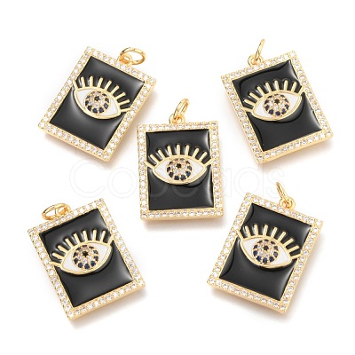 Brass Micro Pave Clear Cubic Zirconia Pendants ZIRC-B0004-08G-1