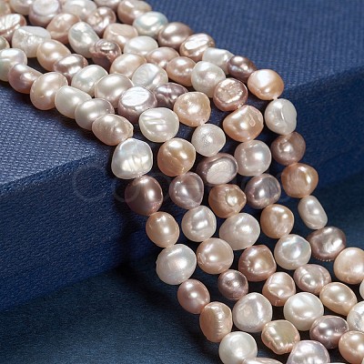 Natural Cultured Freshwater Pearl Beads Strands X-PEAR-T003-09-1