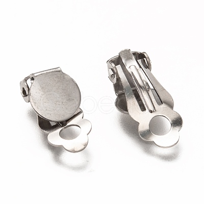 Tarnish Resistant 304 Stainless Steel Clip-on Earring Findings STAS-L259-001C-P-1