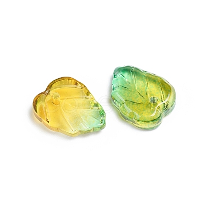 Two-Tone Transparent Glass Charms GLAA-H016-15P-1