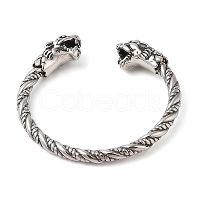 Viking 304 Stainless Steel Open Cuff Bangles for Men BJEW-U001-07I-G-1