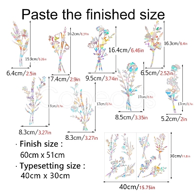 Flower Rainbow Prism Electrostatic Window Stickers PW-WG7E5CE-01-1