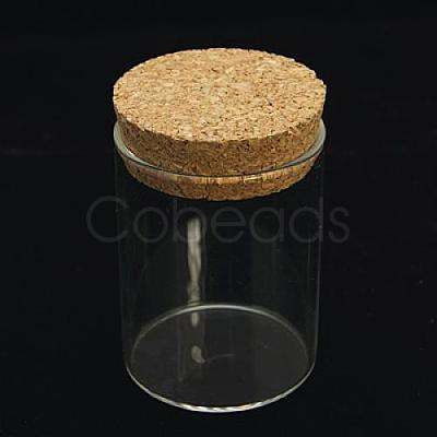 Glass Jar Glass Bead Containers X-CON-E007-70x47mm-1