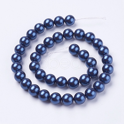 Shell Pearl Beads Strands X-BSHE-L035-8mm-I08-1