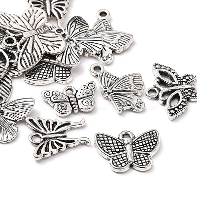 16Pcs 8 Style Tibetan Style Alloy Pendants TIBEP-YW0001-35-1