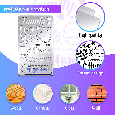 Family Theme Stainless Steel Cutting Dies Stencils DIY-WH0242-249-1