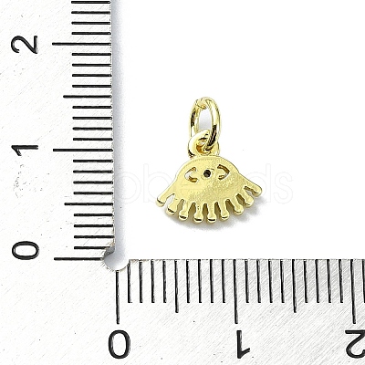 Eye Theme Brass Micro Pave Cubic Zirconia Charms KK-H475-58G-08-1