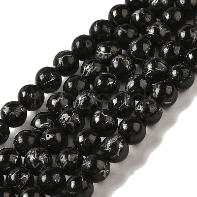 Synthetic Silver Line Coal Quartz Beads Strands G-Q161-A01-02-1