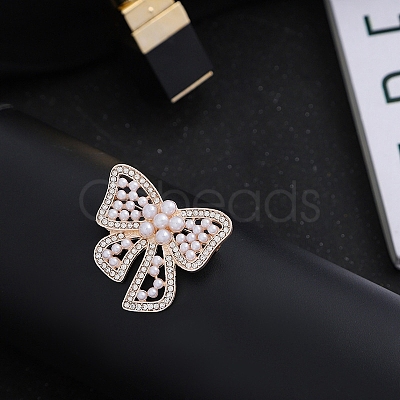 Imitation Pearl Alloy Brooch PW-WG21397-03-1