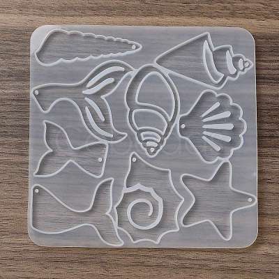 Shell/Starfish/Fishtail Ocean Theme DIY Pendant Silhouette Silicone Molds DIY-G102-01A-1