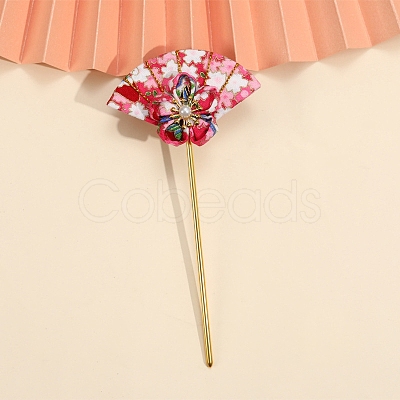 Flower Fan Cloth Hair Sticks PW-WG5DC28-13-1