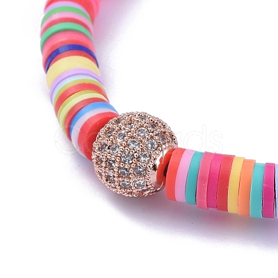 Handmade Polymer Clay Heishi Bead Stretch Bracelets BJEW-JB05097-03-1