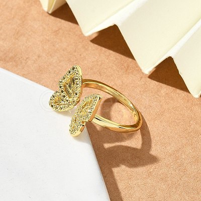 Butterfly Cuff Rings RJEW-G337-12G-1