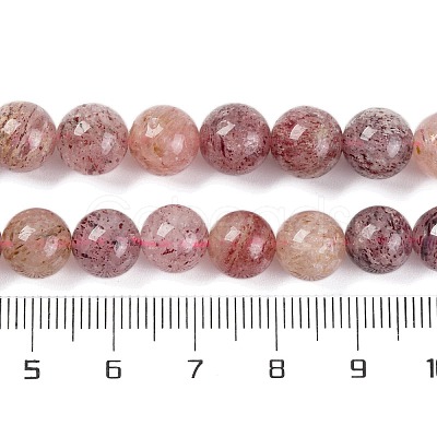 Natural Strawberry Quartz Beads Strands G-J373-16-8mm-01-1