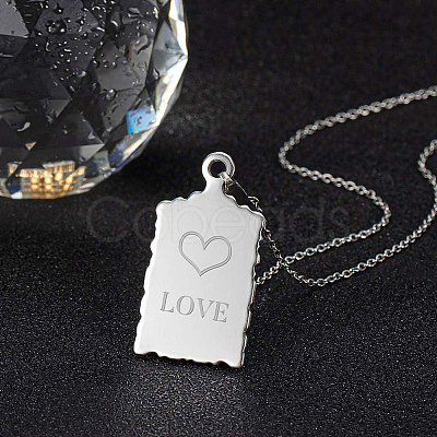 Stainless Steel Stamping Blank Tag Pendants STAS-BC0003-03-1