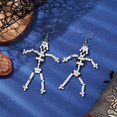 Handmade Seed Beads Dangle Earrings EJEW-MZ00141-1