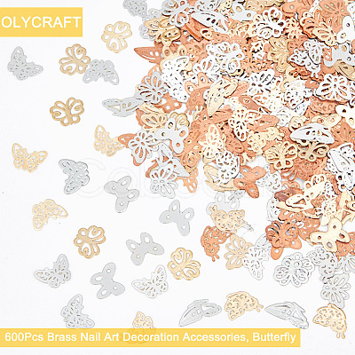 Olycraft 600Pcs 12 Style Brass Cabochons MRMJ-OC0003-31-1