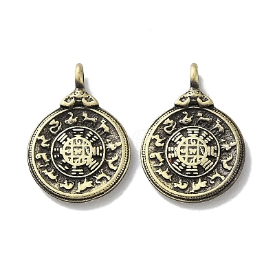 Tibetan Style Brass Pendants KK-M284-42AB-1