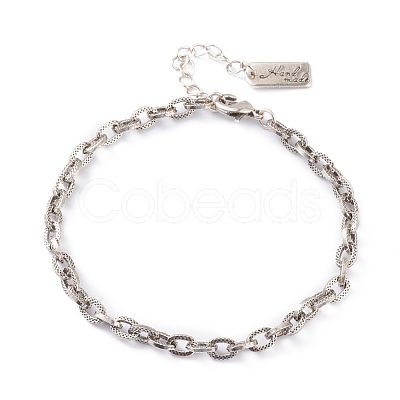 Brass Cable Chain Bracelets BJEW-H537-09AS-1