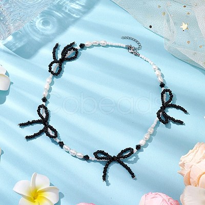 Natural Cultured Freshwater Pearl Beaded Necklaces NJEW-TA00170-1