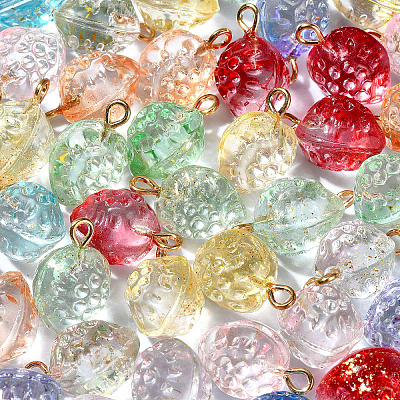 50Pcs Transparent Spray Painted Glass Pendants GLAA-CJ0002-23-1