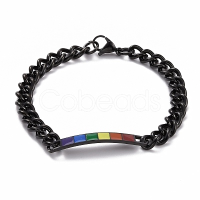 Rainbow Pride Bracelet BJEW-F419-12B-EB-1