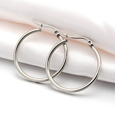 Tarnish Resistant 201 Stainless Steel Big Hoop Earrings EJEW-P066-37E-1