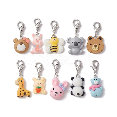 Animal Theme Resin Pendant Decorations HJEW-JM01351-1