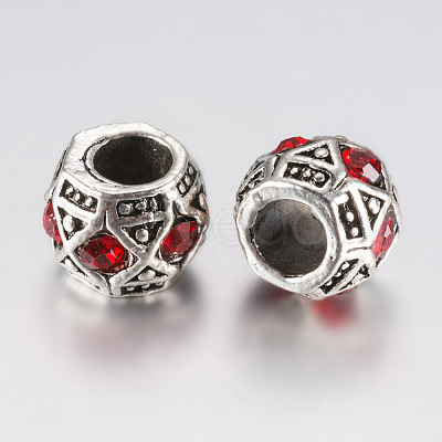 Tibetan Style Alloy Rhinestone European Beads PALLOY-F200-05F-1